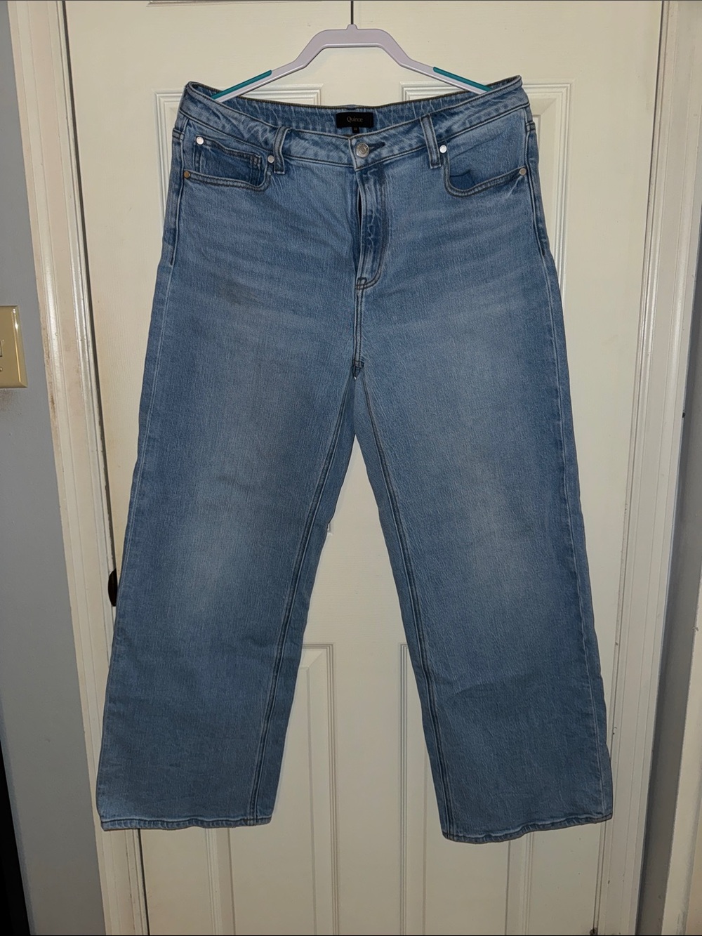 Quince Light Blue Wide Leg Jeans